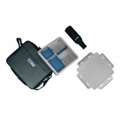 Recipient alimente compartimentat+geanta termica+Sticla
