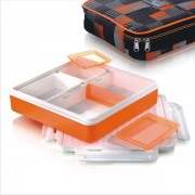 Recipient alimente compartimentat+geanta termica