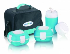 Recipient alimente,sticla,geanta,4 piese