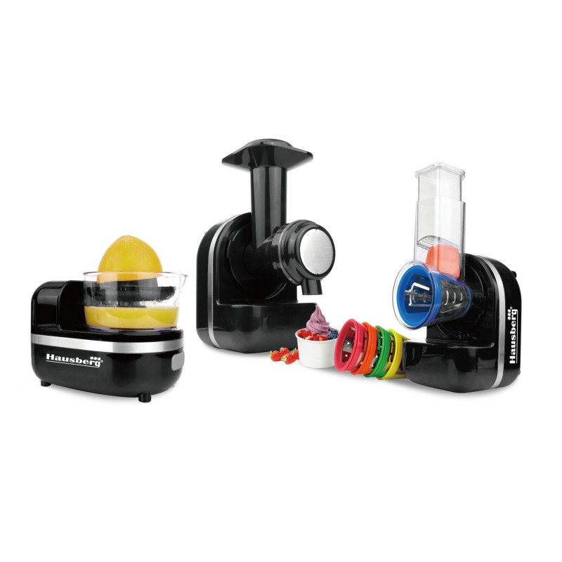 Robot de Bucatarie 3 in 1 Hausberg Diamonds, 150 W,Storcator,Aparat tocat,Masina inghetata