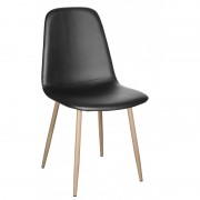 Scaun bucatarie,living structura metal,piele ecologica,Negru