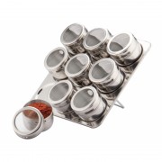 Set 10 piese Condimente cu Suport Magnetic Claudio Peterhof,Sticlă,Inox
