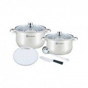 Set 2 Oale 4 si 6 Litri cu capac și Ustensile Grunberg, 7 piese, Fund stratificat