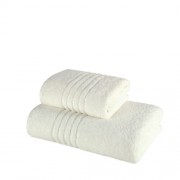 Set 2 Prosoape 100% bumbac,550gr/m2,fir dublu,crem deschis