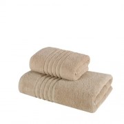Set 2 Prosoape 100% bumbac,550gr/m2,fir dublu,crem
