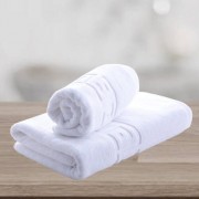 Set 2 Prosoape Greek Border 100% bumbac,550gr/m2,fir dublu,alb
