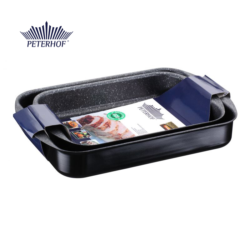 Set 2 Tavi Aluminiu cu Strat Ceramica Marmorata Peterhof, 35 si 40 cm