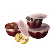 Set 3 Boluri de Inox cu Capac Plastic Grunberg