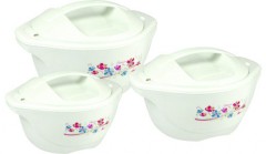 Set 3 caserole termos,plastic si inox,pereti dubli,2,4,6 Litri