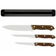 Set 3 cutite Grunberg din inox + suport magnetic