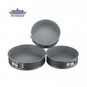 Set 3 Forme Rotunde pentru Copt Peterhof, 22, 24 şi 28 cm, Oţel Carbon cu Granit