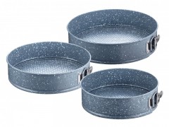 Set 3 Forme Rotunde pentru Copt Peterhof, 24, 26 şi 28 cm,Oţel Carbon cu Granit