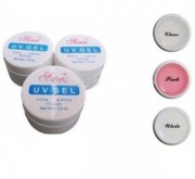 Set 3 Geluri SINA UV Transparent + Alb+ Pink