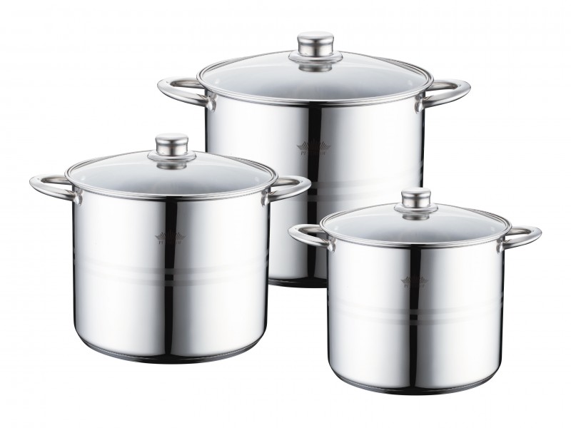 Set 3 oale din Inox Arcade Peterhof,capace sticla,7,9,11 Litri,fund 3 straturi