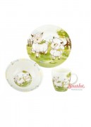 Set 3 piese mic dejun din portelan