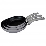 Set 3 tigai din Aluminiu cu invelis marmorat neaderent,20,24,28 cm,argintiu