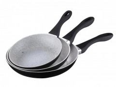 Set 3 tigai Peterhof cu interior Granit alb,20,24,28 cm