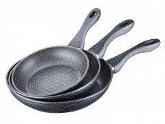 Set 3 tigai Peterhof din Aluminiu cu interior Granit, 20,24,28 cm