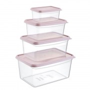 Set 4 caserole depozitare cu capac, 8 piese, 0.7, 1.3, 2.4, 4.3 Litri