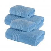 Set 4 Prosoape 100% bumbac,550gr/m2,fir dublu,bleu