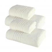 Set 4 Prosoape 100% bumbac,550gr/m2,fir dublu,crem deschis