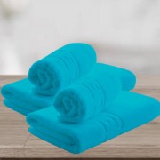 Set 4 Prosoape Greek Border 100% bumbac,550gr/m2,fir dublu,turcuaz