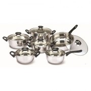 Set 6 oale inox Floria, capace sticla, manere bachelita,fund dublu,12 piese