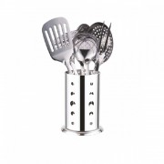 Set 7 ustensile din Inox pentru gatit Grunberg, suport inclus