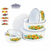 Set 5 caserole Email cu Capac de Plastic Peterhof, 10 piese