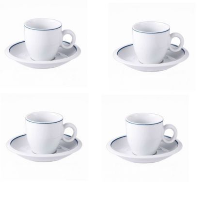 Set cesti si farfurii Vabene din Portelan, 220 ml, 8 piese