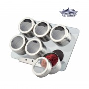 Set Condimente cu Suport Magnetic Peterhof,7 piese, Sticla, Inox