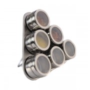 Set Condimente Grunberg cu Suport Magnetic,7 piese, Inox, Model Triunghi