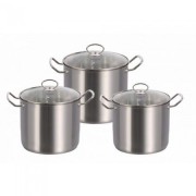 Set de oale din inox cu 6 piese, 7, 9, 11 Litri, fund 3 straturi