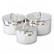 Set 3 oale din inox, 2, 4, 6 litri, capace sticla