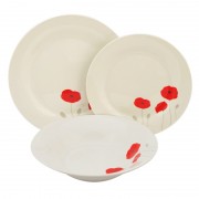 Set farfurii portelan,18 piese, maci