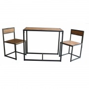 Set masa si 2 scaune din metal si MDF