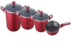 Set oale alama cu interior marmorat,7 piese,rosu
