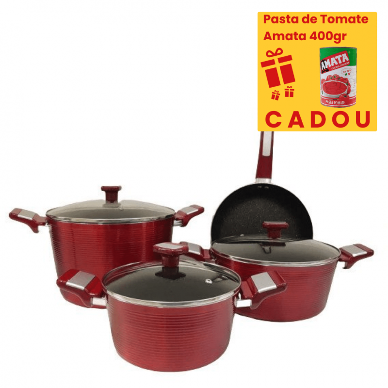Set oale alama cu interior marmorat,7 piese,rosu