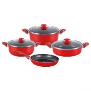 Set oale ASSOS 7 piese,aluminiu teflonat, manere ebonita