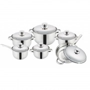 Set oale din inox cu capac 12 piese Grunberg