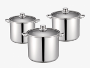 Set 3 oale inox Peterhof, fund 3 straturi, capace sticla, 7, 9,11 Litri