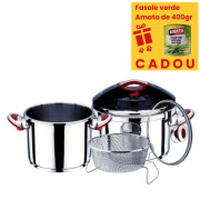 Set oale sub presiune inox,5 piese ,4 si 6 litri, sistem inchidere capac, clips, inductie