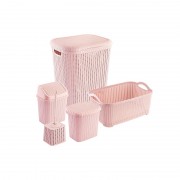 Set pentru baie din plastic 5 piese,roz
