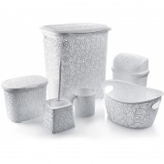 Set pentru baie din plastic 6 piese,alb
