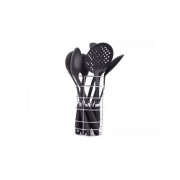 Set ustensile bucatarie 7 piese DeKassa, plastic, stand inclus