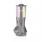 Set ustentile pentru bucatarie,cu suport,6 piese,gri