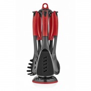 Set ustentile pentru bucatarie,cu suport,6 piese,rosu