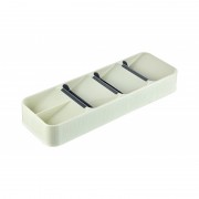 Suport tacamuri din plastic 13 x 38 x 5.5 cm,crem