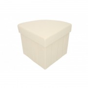 Taburet cu Spatiu Depozitare, 37x37x38 cm, piele ecologica,Bej