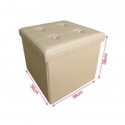Taburet cu Spatiu Depozitare, 38 x 38 cm, piele ecologica,diverse culori